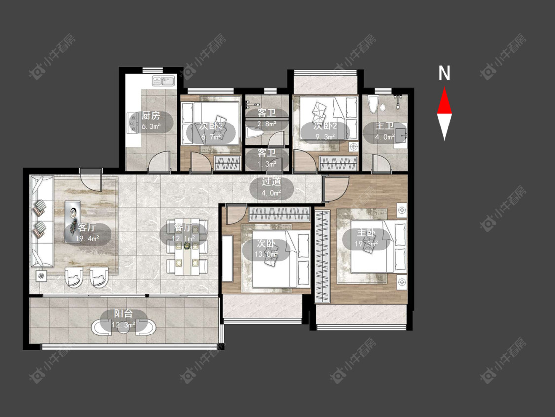 常州碧桂园碧玥和鸣在售二手房源户型图_小牛看房