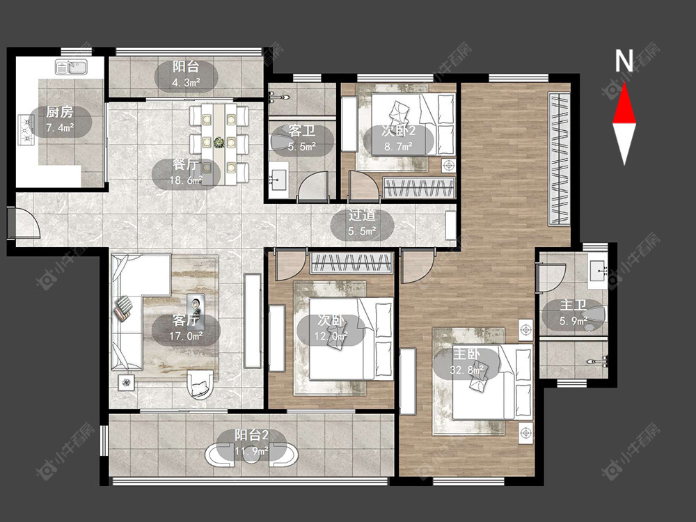 星河国际十区房源户型图 常州星河国际十区在售二手房源户型图_小牛看房