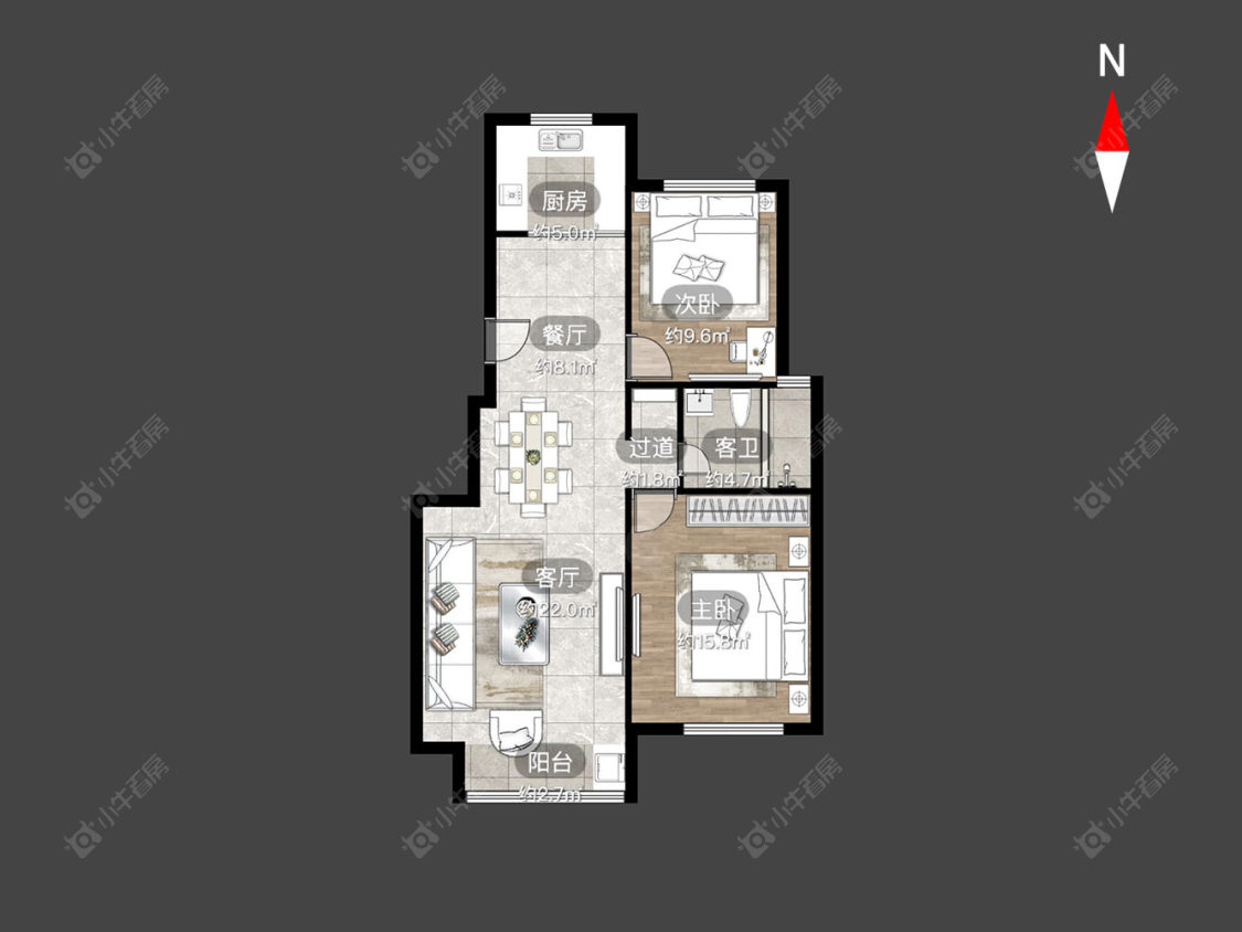 常州百草苑在售二手房源户型图_小牛看房