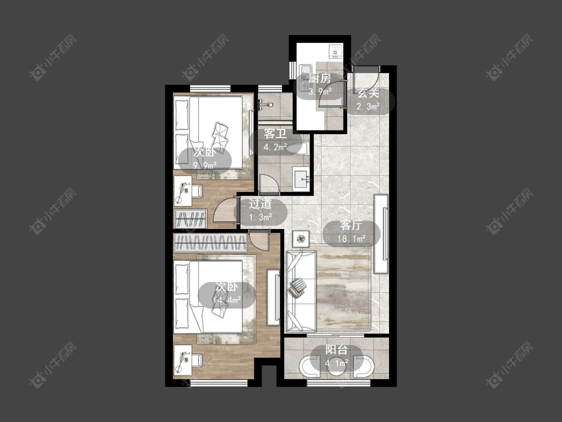 丹阳翡翠林花园在售二手房源户型图_小牛看房