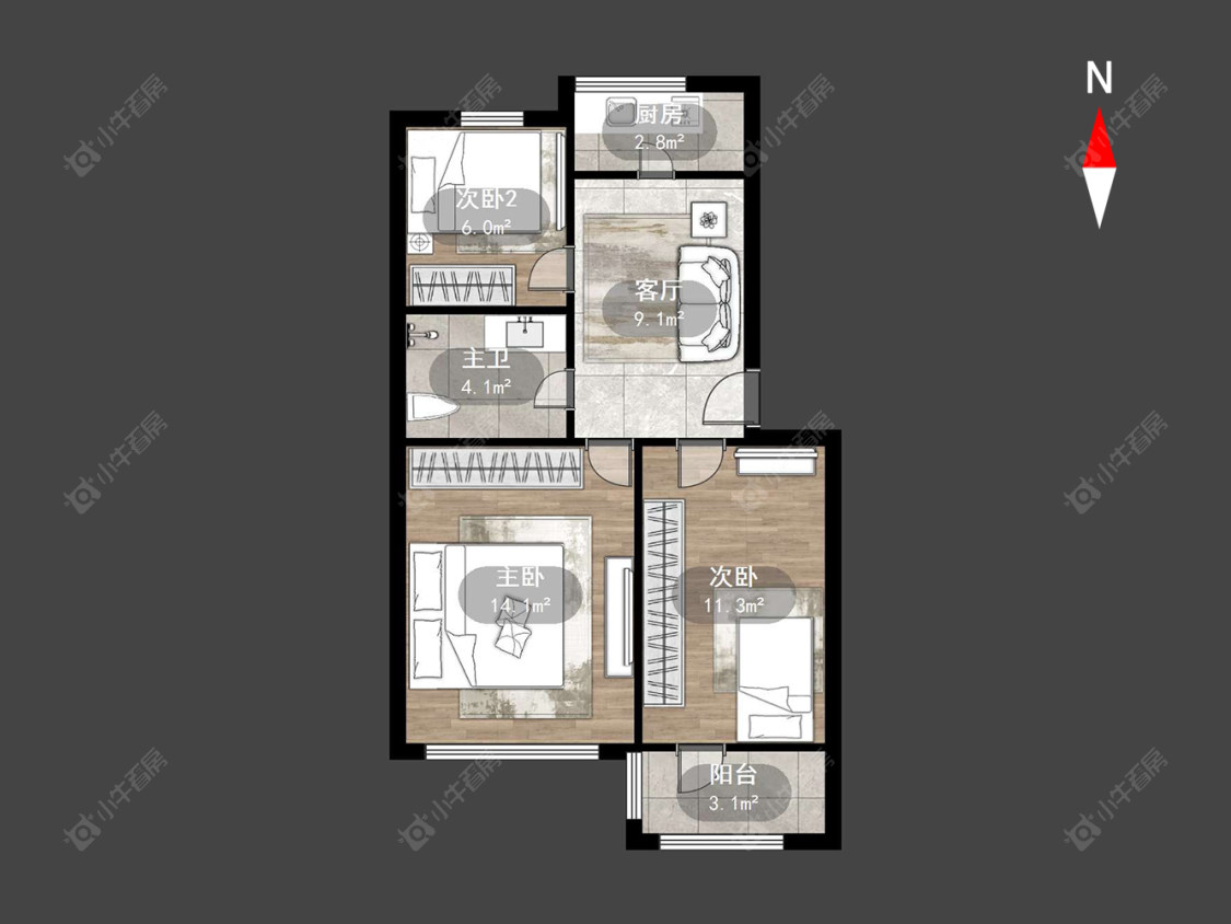 常州清潭许家巷在售二手房源户型图_小牛看房