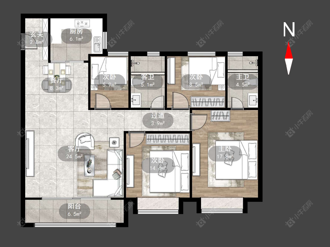 常州华润幸福里在售二手房源户型图_小牛看房