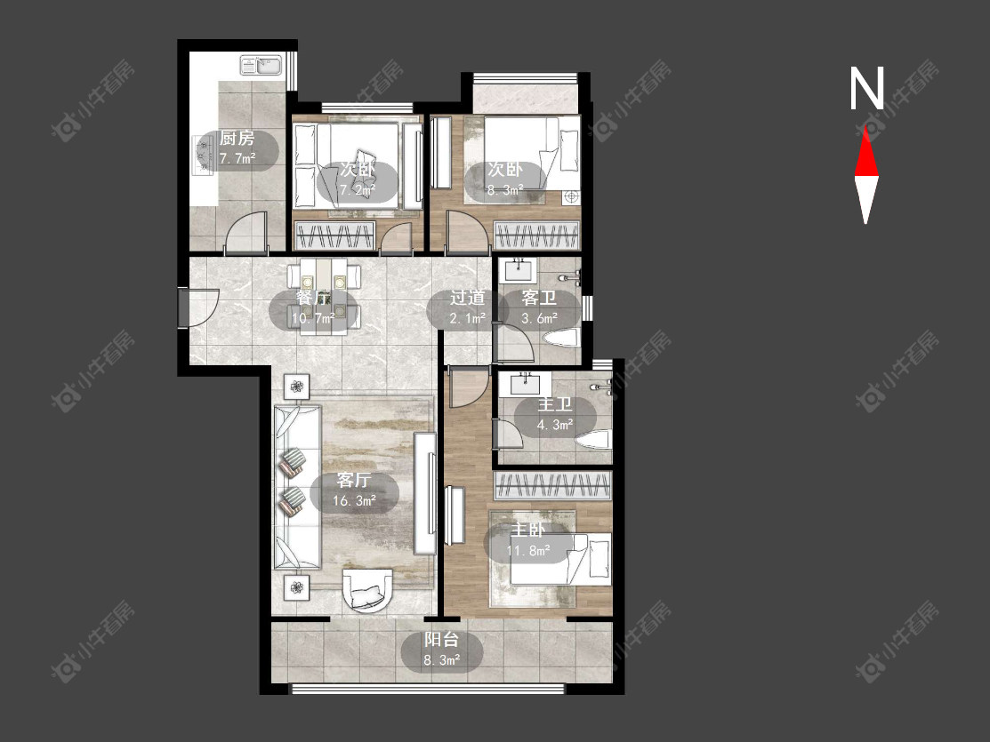 常州中海凤凰熙岸在售二手房源户型图_小牛看房