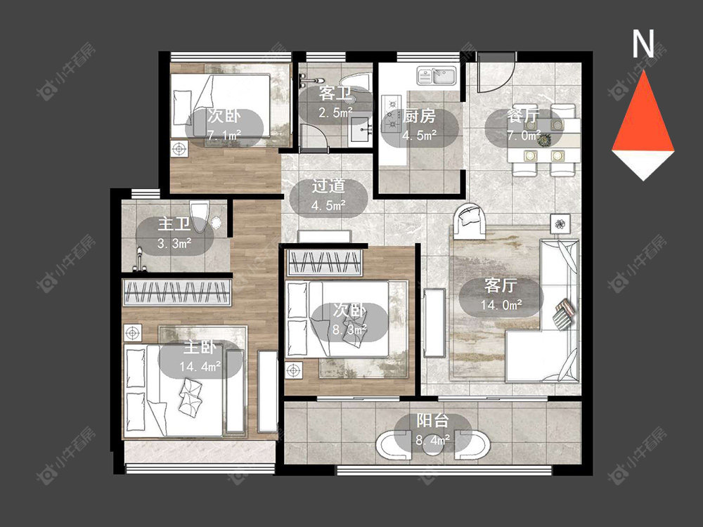 常州大唐中南上悦城在售二手房源户型图_小牛看房