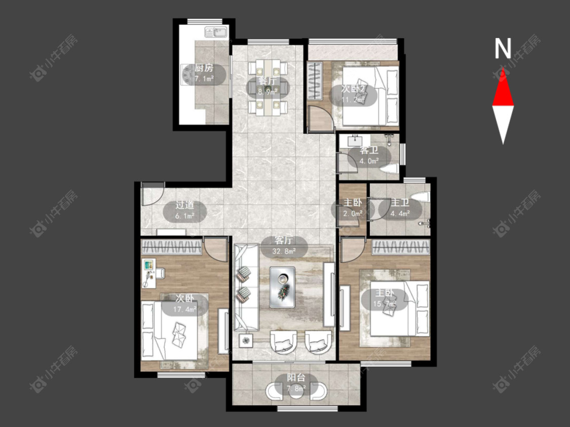 怡景名园房源户型图 常州怡景名园在售二手房源户型图_小牛看房