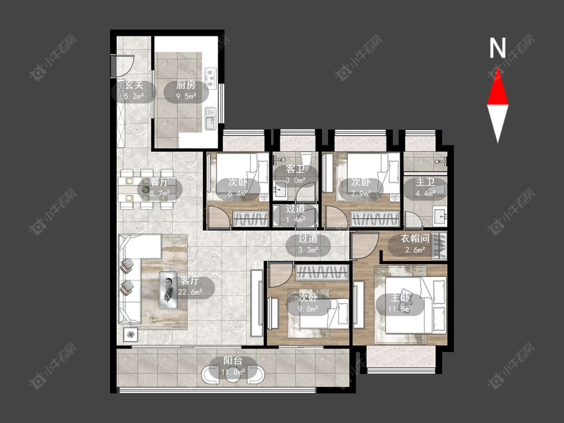 美的旭辉天赋房源户型图 常州美的旭辉天赋在售二手房源户型图_小牛看房