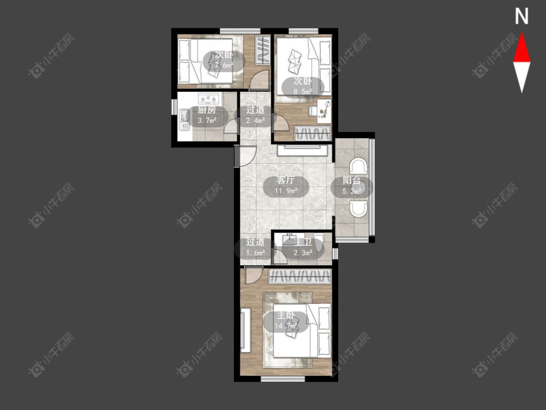 常州北直街在售二手房源户型图_小牛看房