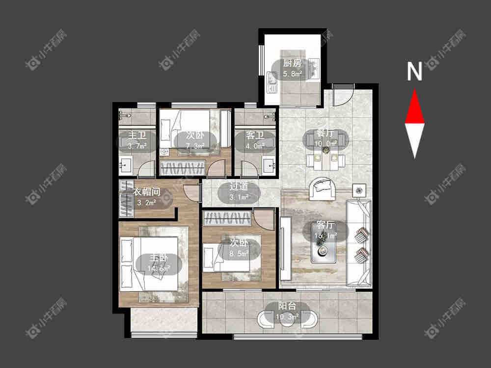 常州星河丹堤四期六区在租房源户型图_小牛看房