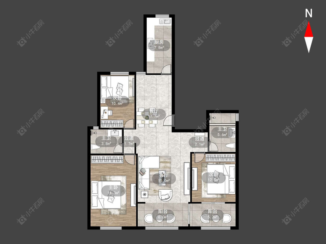 河枫御景花苑房源户型图 常州河枫御景花苑在售二手房源户型图_小牛看房