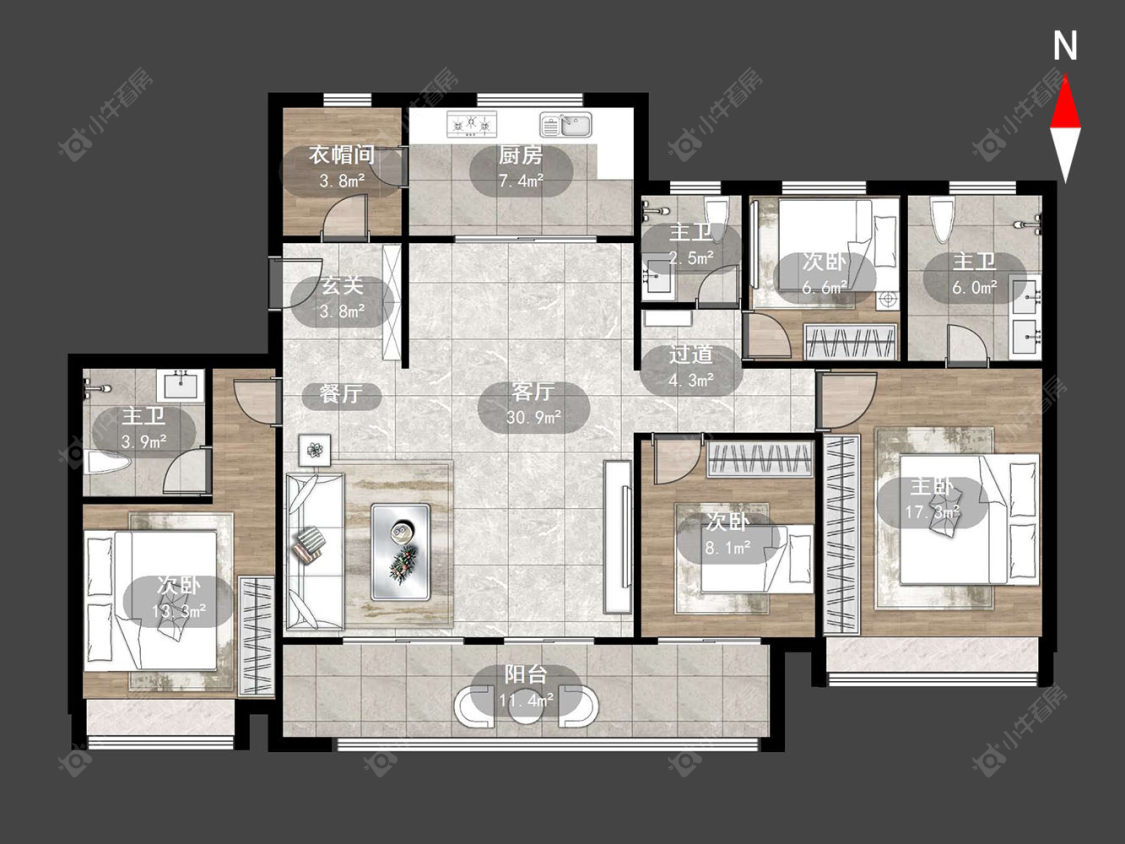 常州邹新花园D区在售二手房源户型图_小牛看房