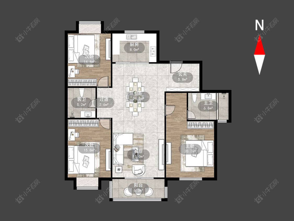 常州水木年华花园在售二手房源户型图_小牛看房