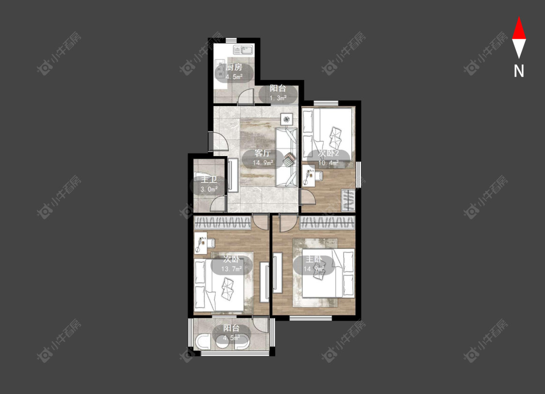 桃园新村房源户型图 常州桃园新村在售二手房源户型图_小牛看房