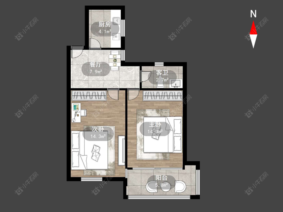 常州工房北区在售二手房源户型图_小牛看房