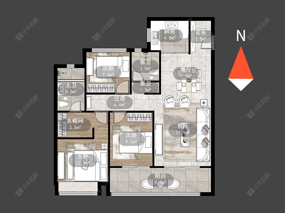 新城锦域房源户型图 常州新城锦域在售二手房源户型图_小牛看房