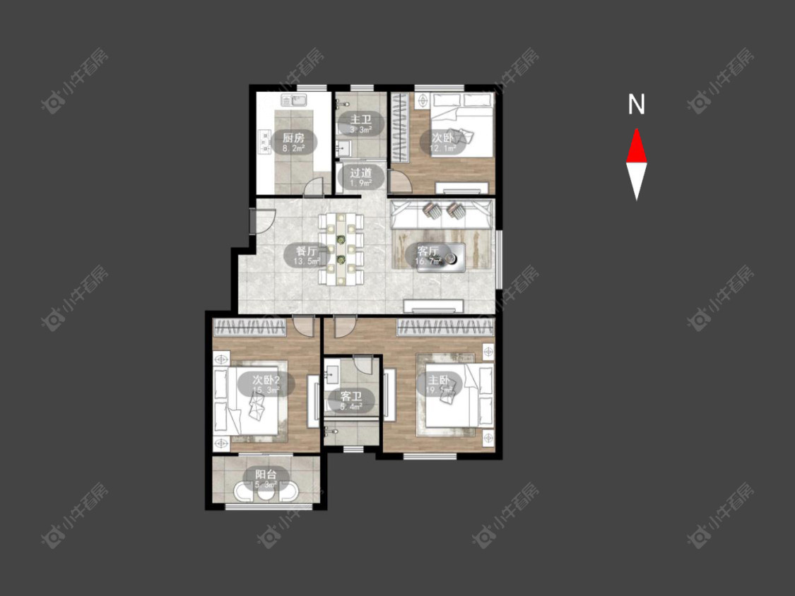 常州龙栖花园在售二手房源户型图_小牛看房