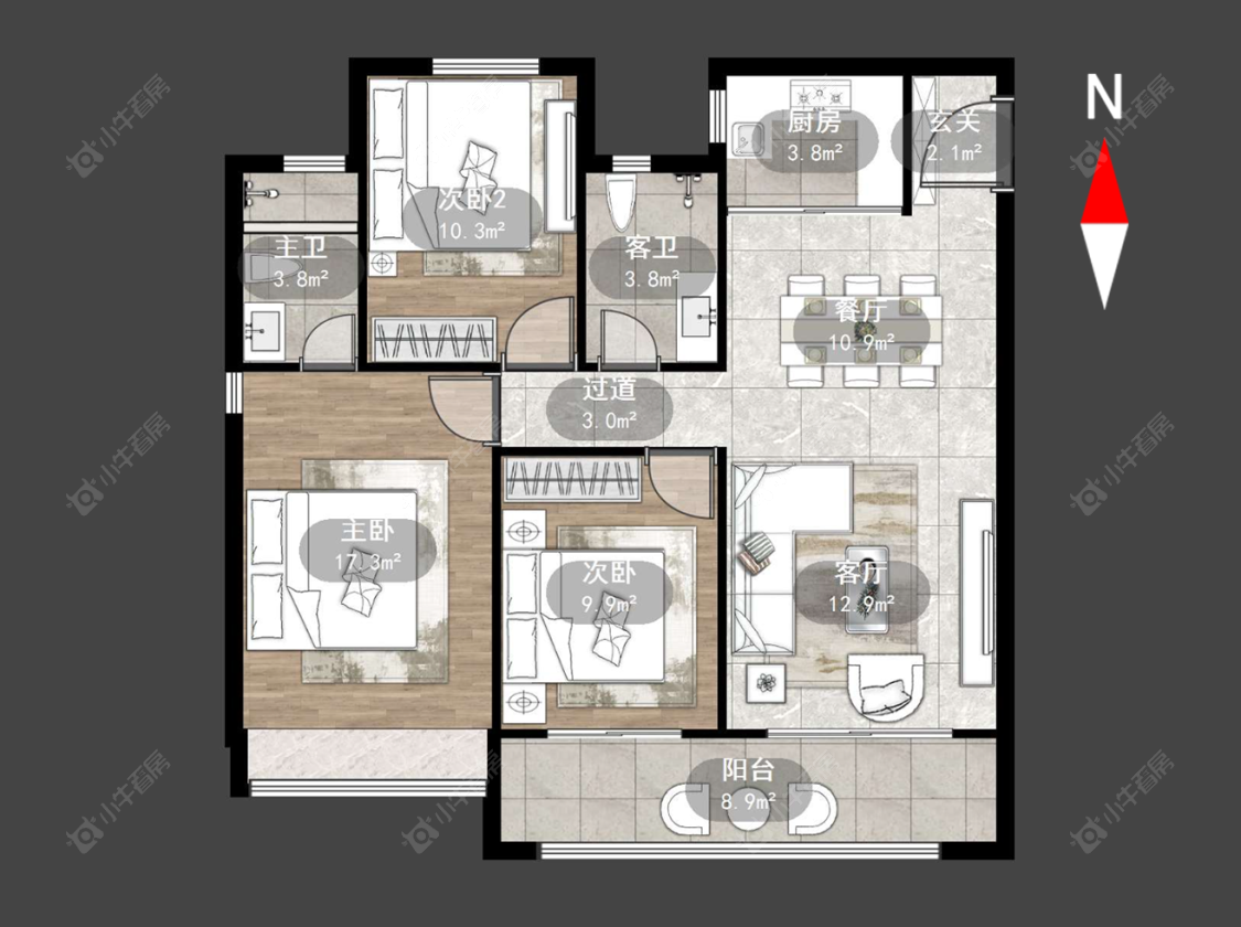 常州牡丹三江公馆在售二手房源户型图_小牛看房