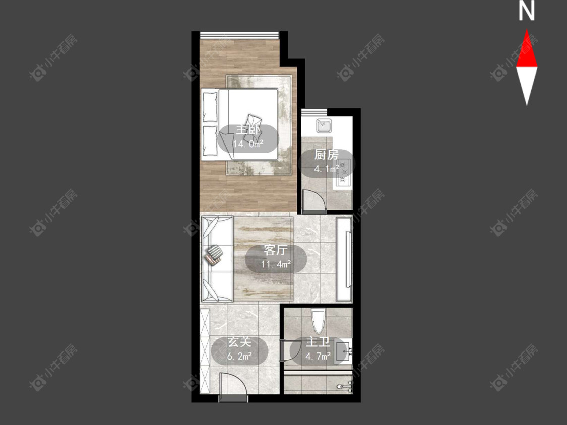 常州美吉特黄金公寓在售二手房源户型图_小牛看房