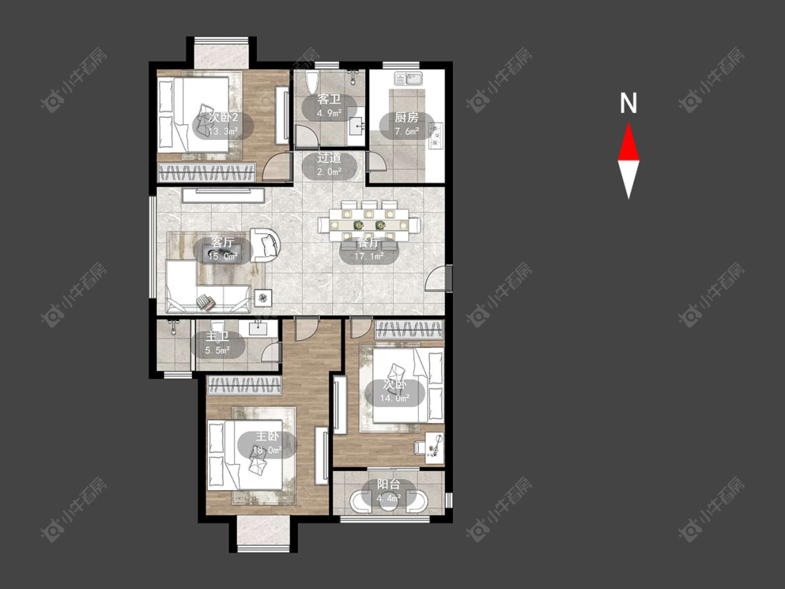 常州太湖明珠苑南苑在售二手房源户型图_小牛看房