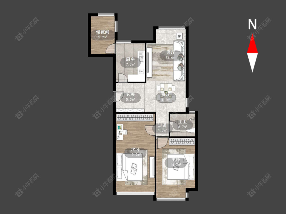 喜盈门花苑房源户型图 常州喜盈门花苑在售二手房源户型图_小牛看房