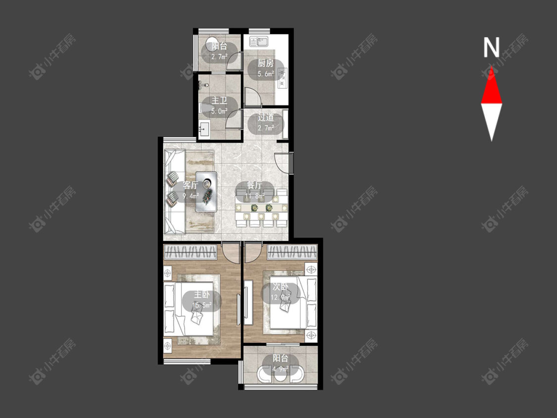 常州雅筑公寓在售二手房源户型图_小牛看房