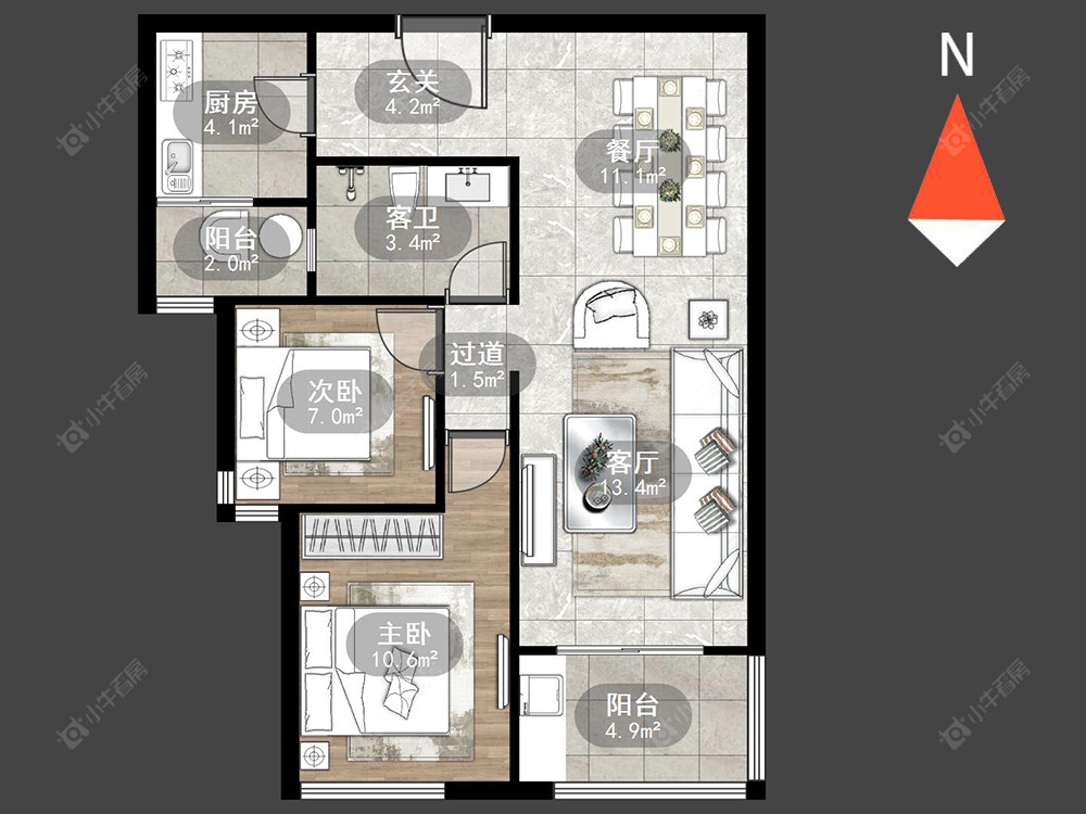 常州御城在售二手房源户型图_小牛看房
