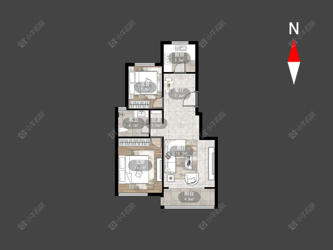 百草苑房源户型图 常州百草苑在售二手房源户型图_小牛看房