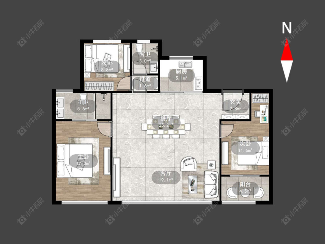 嘉宏一江风华房源户型图 常州嘉宏一江风华在售二手房源户型图_小牛看房
