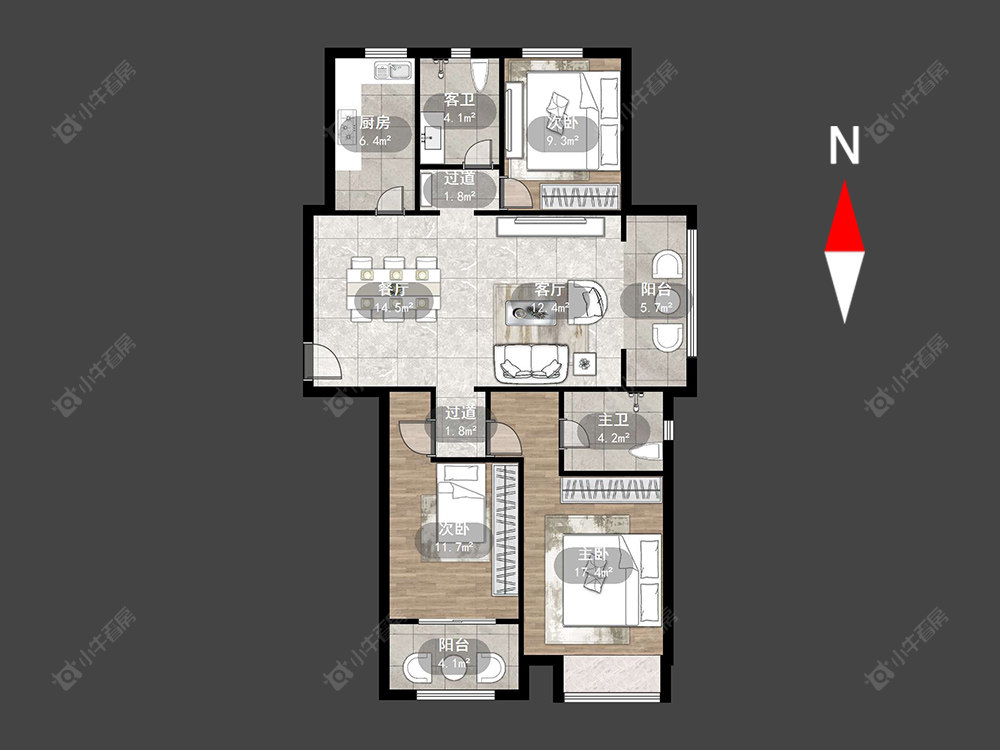 常州新城公馆天域在售二手房源户型图_小牛看房