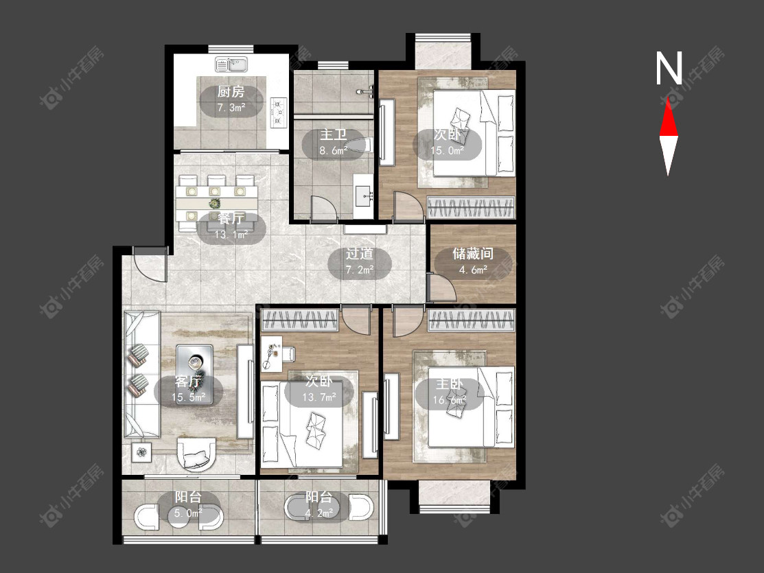 常州华景园在售二手房源户型图_小牛看房