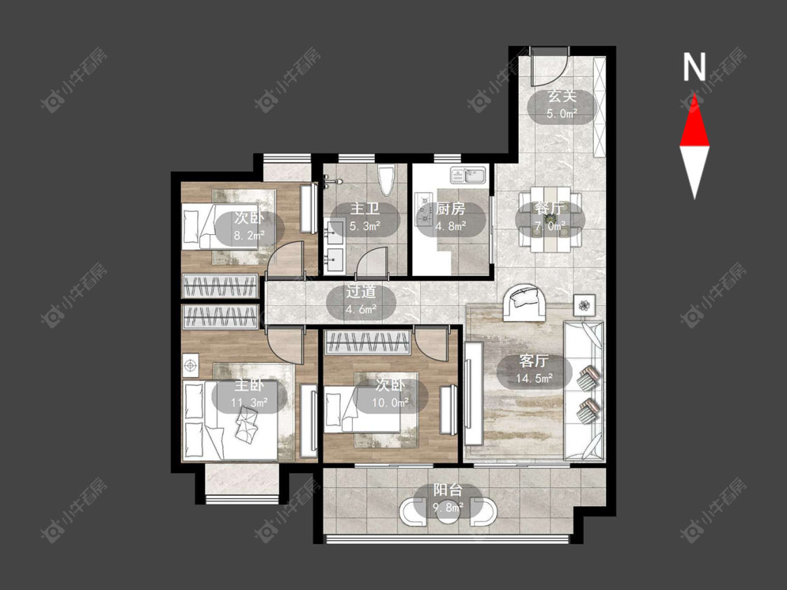 常州明昱玖园在售二手房源户型图_小牛看房