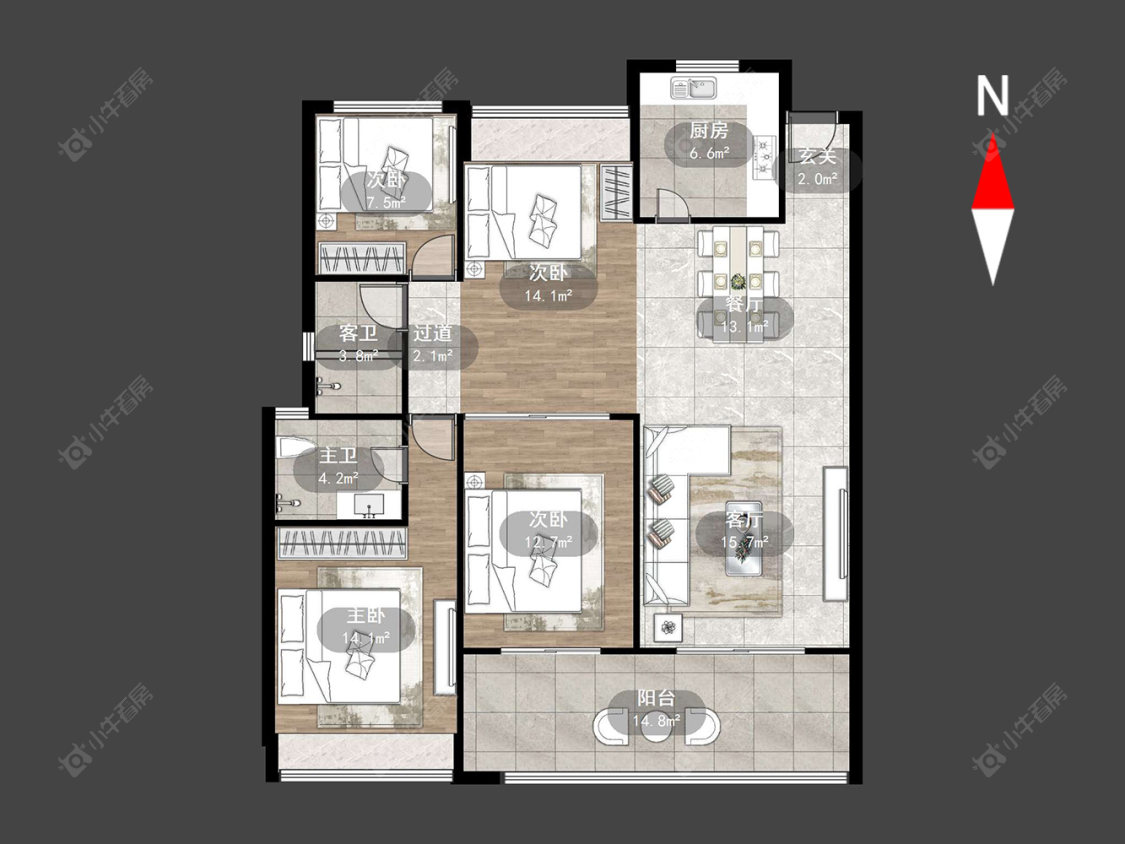 常州路劲城四期在售二手房源户型图_小牛看房