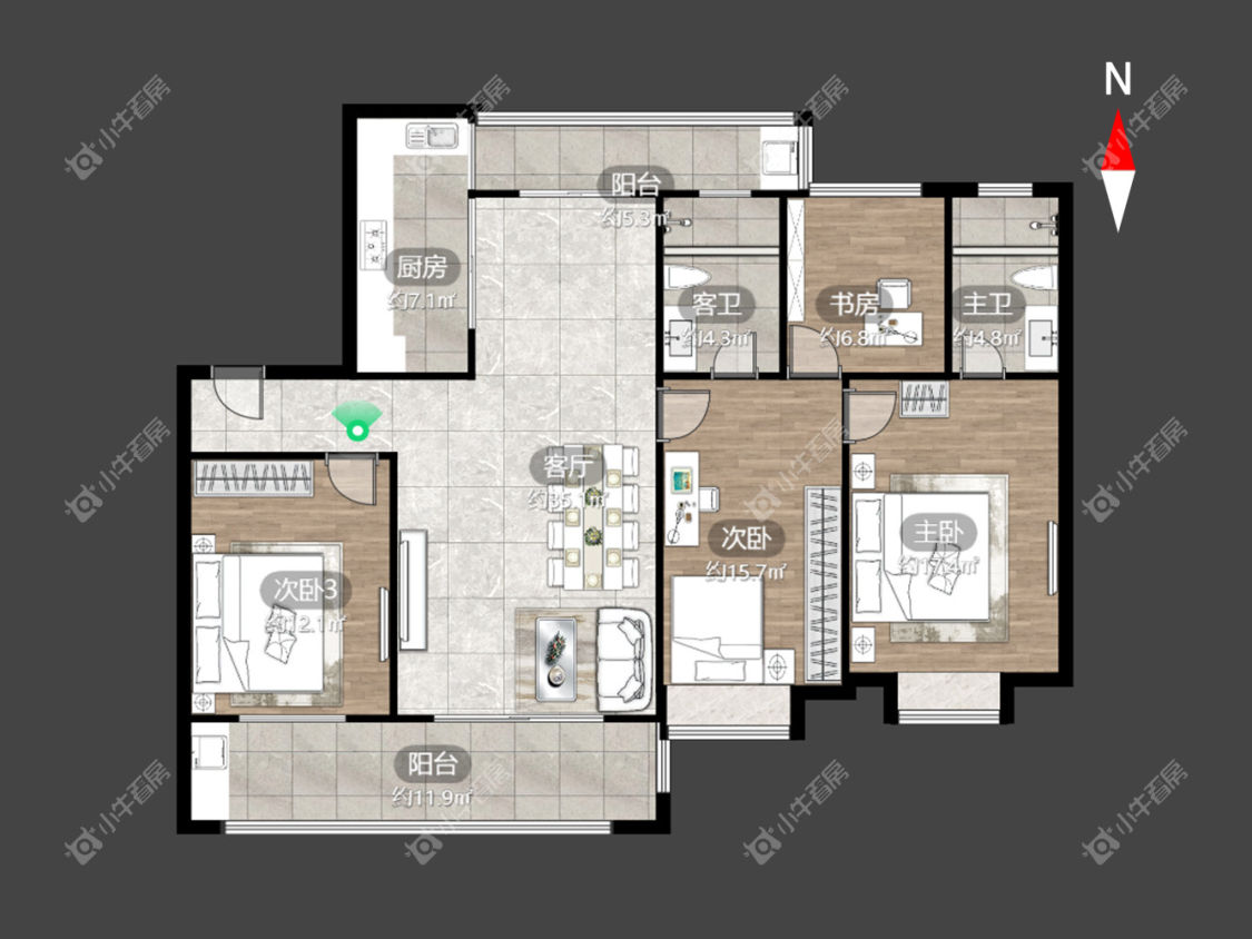 常州弘阳燕澜湾4室2厅2卫出租_小牛看房