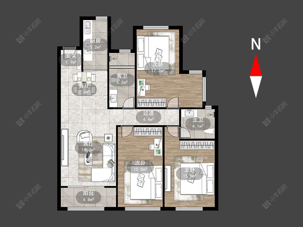 常州环太湖艺术城德郡在售二手房源户型图_小牛看房