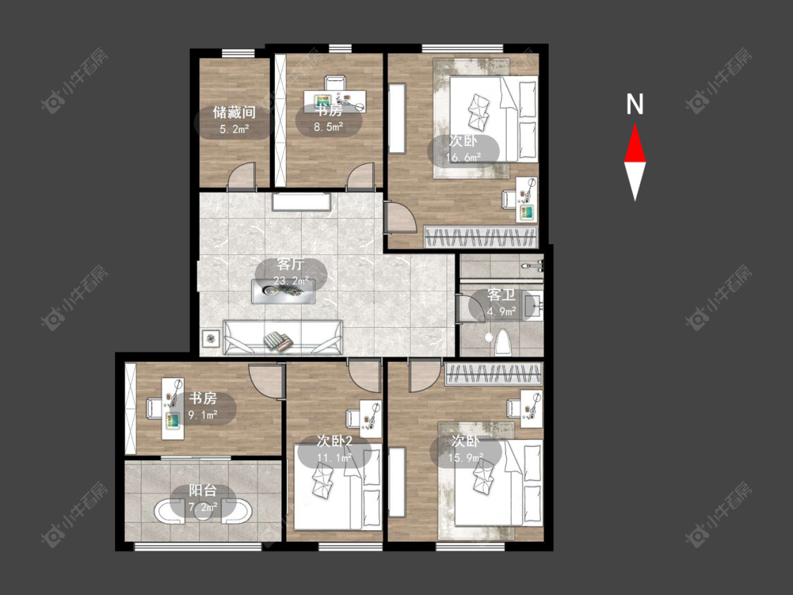 常州腾龙苑西区在售二手房源户型图_小牛看房