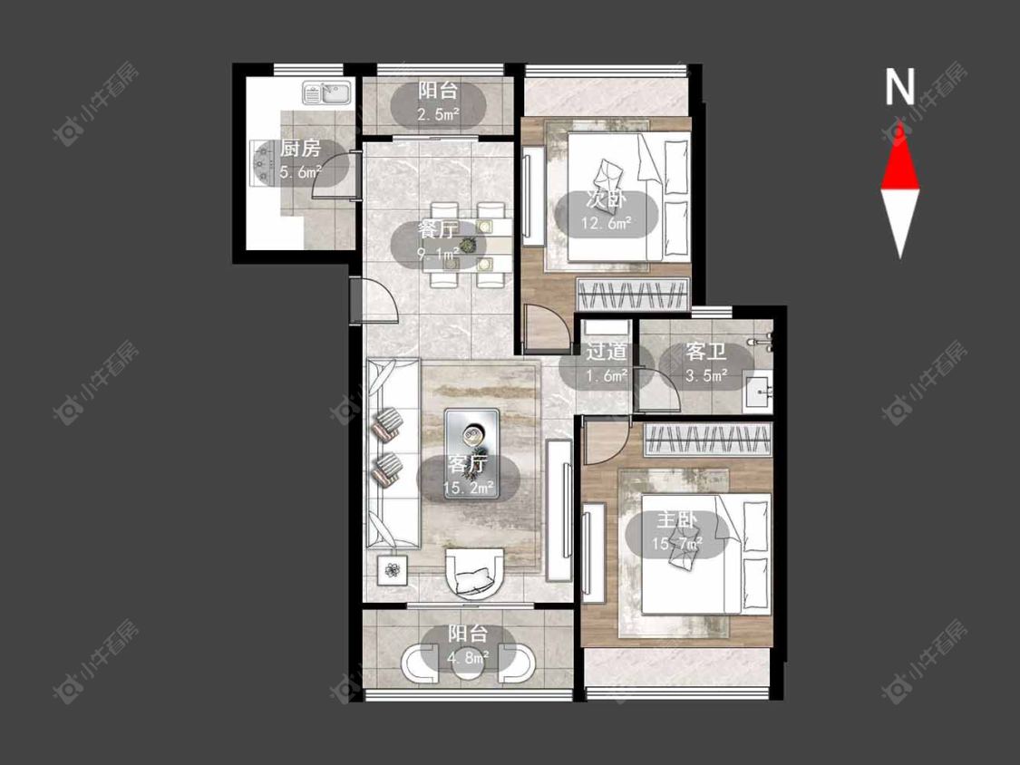 常州溪湖小镇在售二手房源户型图_小牛看房