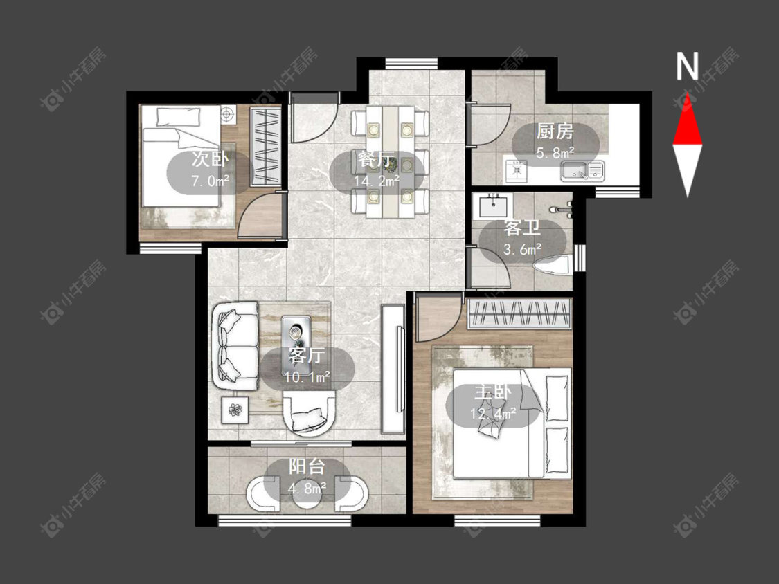 常州新城春天里在售二手房源户型图_小牛看房