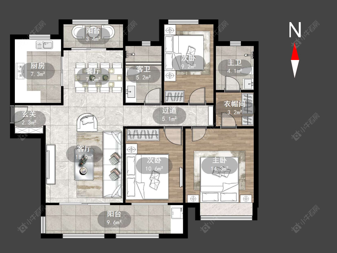 常州新城金郡(天宁)一期在售二手房源户型图_小牛看房