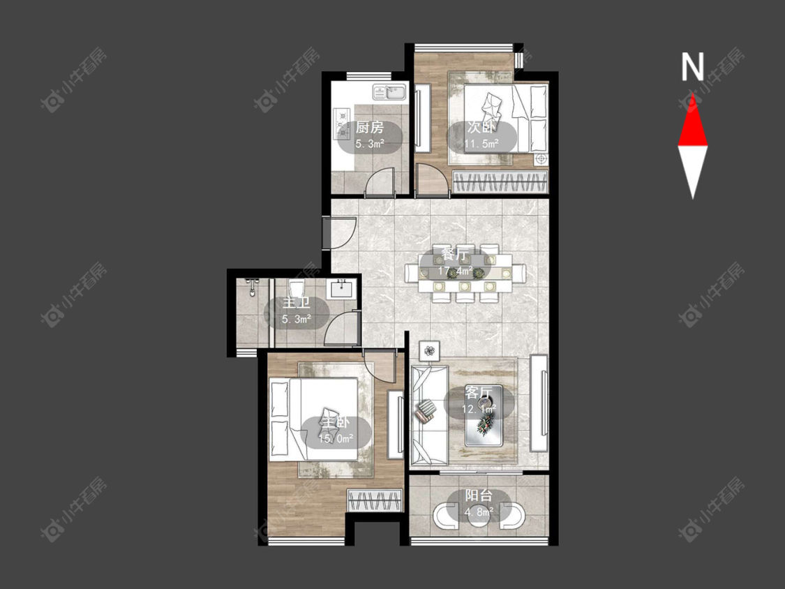 常州喜盈门花苑在售二手房源户型图_小牛看房