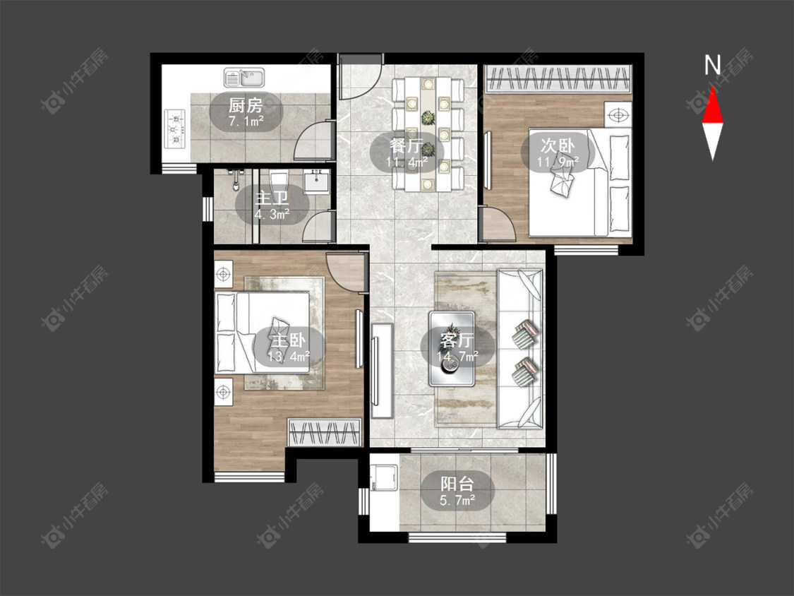 常州九洲花园二期在售二手房源户型图_小牛看房