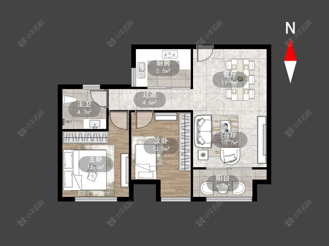 常州湖港名城在售二手房源户型图_小牛看房