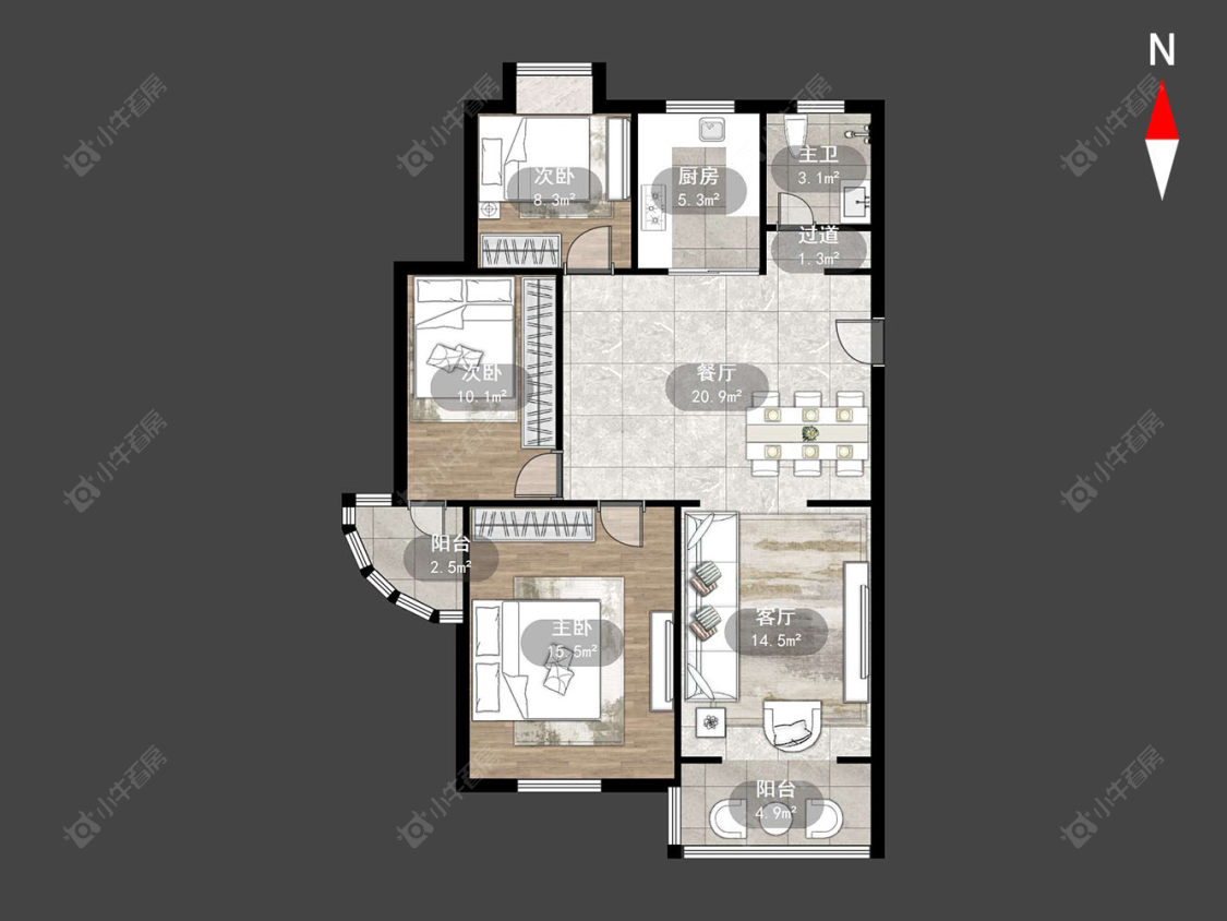 常州金玉苑在售二手房源户型图_小牛看房