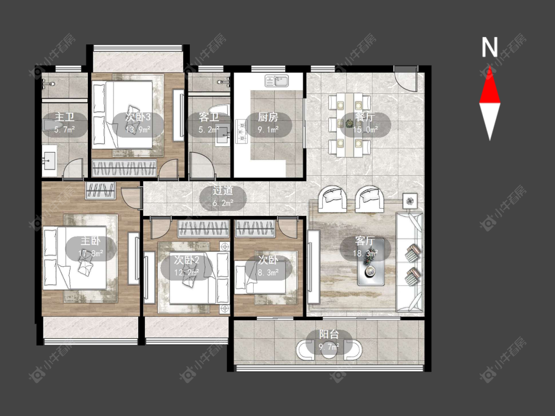 常州华宇新城天境在售二手房源户型图_小牛看房