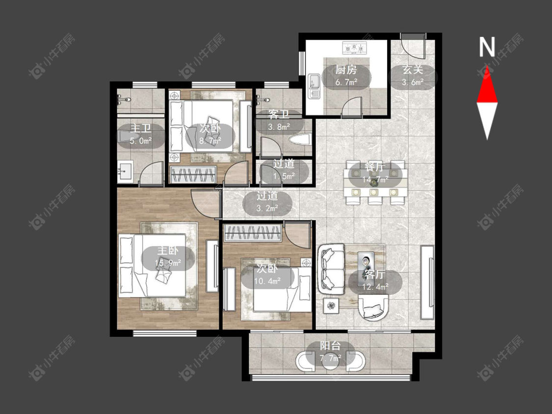 常州观湖名轩在售二手房源户型图_小牛看房