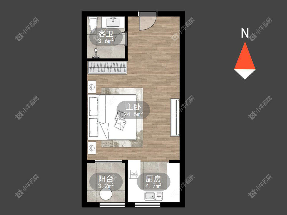 常州吾悦广场悦+公寓在租房源室内图_小牛看房