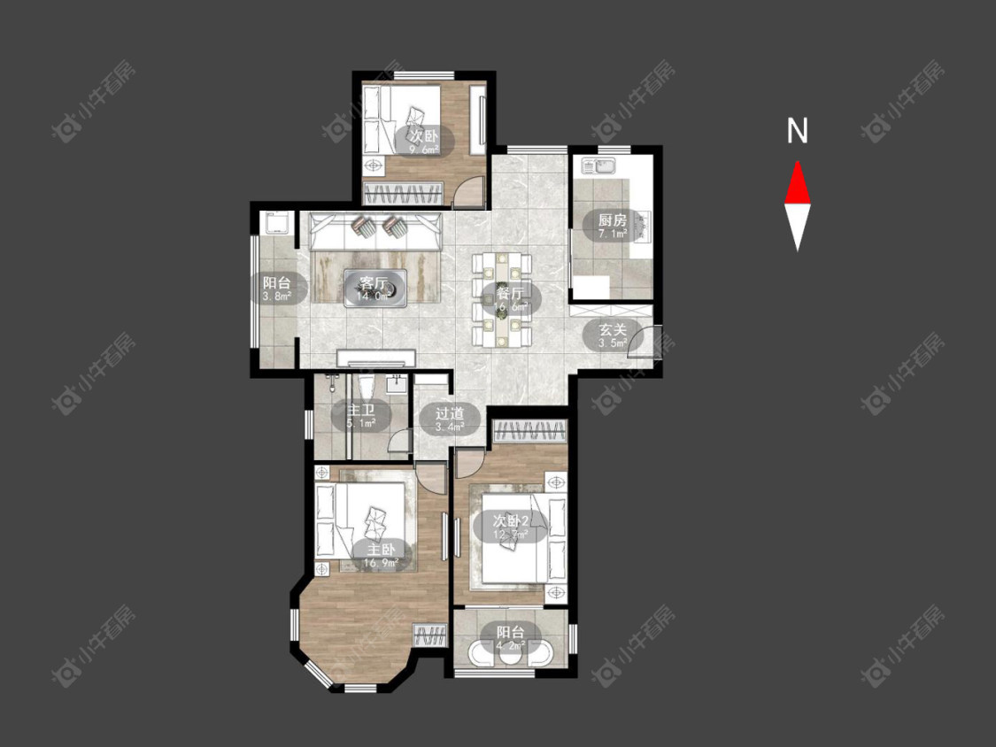 金美林花园房源户型图 常州金美林花园在售二手房源户型图_小牛看房