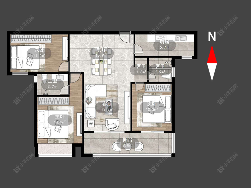 常州星河国际十区在售二手房源户型图_小牛看房