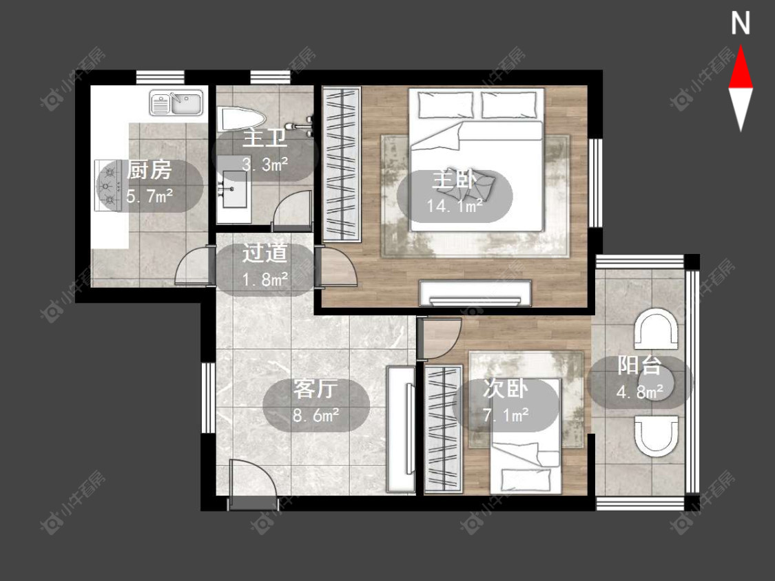 常州北直街在售二手房源户型图_小牛看房