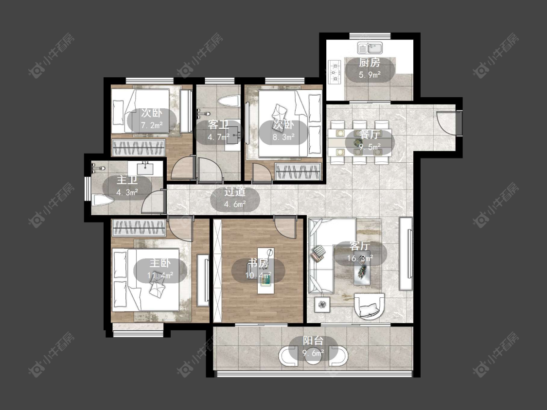 丹阳中南君悦府中南一期在售二手房源户型图_小牛看房