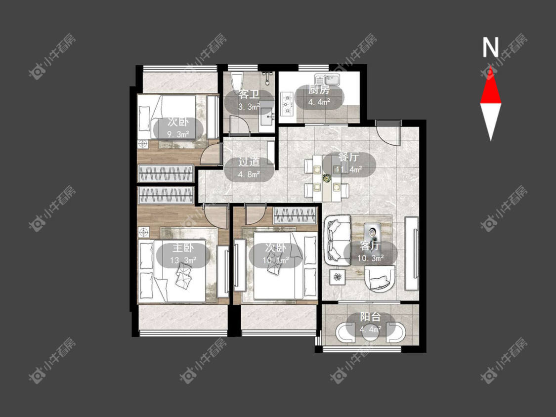 常州万科新都会在租房源户型图_小牛看房