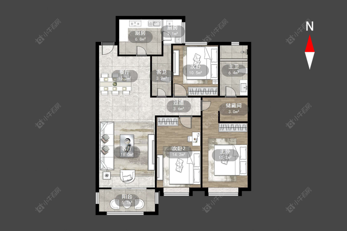 恒大御景房源户型图 常州恒大御景在售二手房源户型图_小牛看房